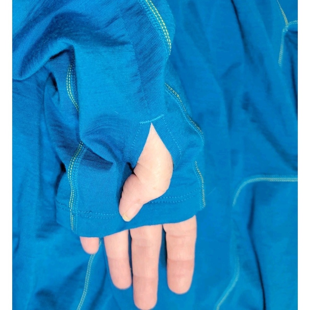 Icebreaker Merino Bodyfit Zone Blue Long Sleeve 1/2 Zip Men's Hoodie Size XL - Picture 9 of 13